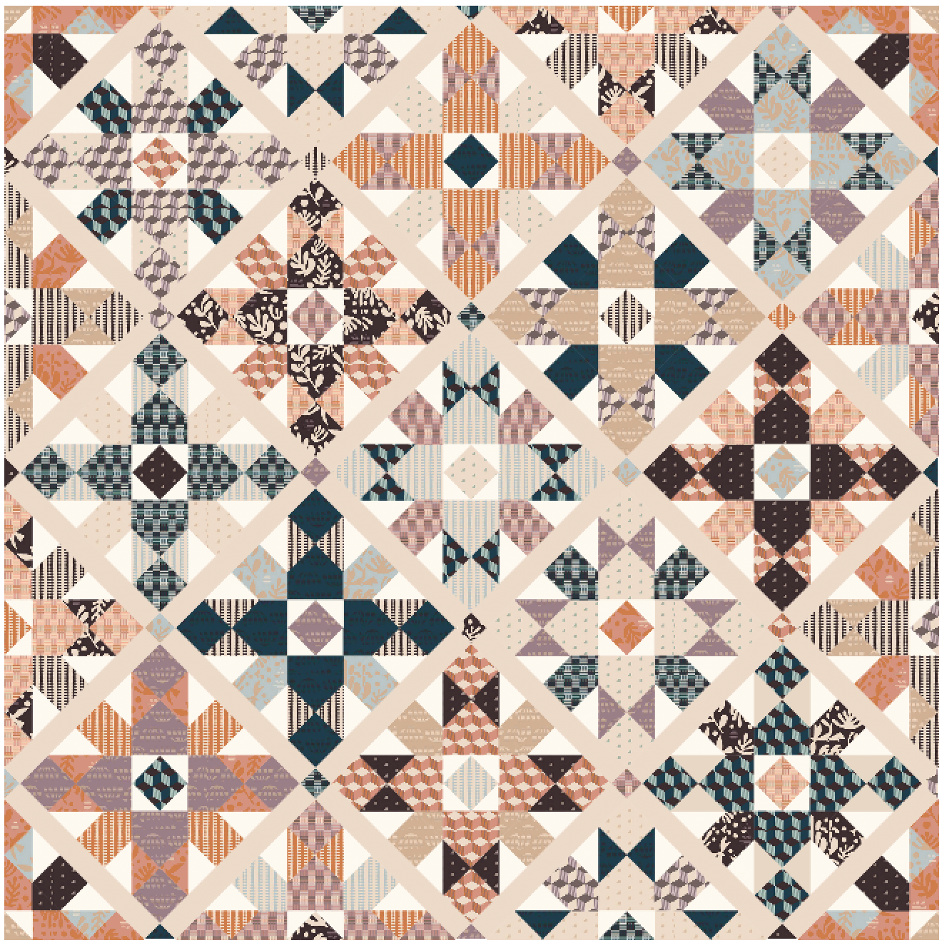 Easthampton throw size quilt in Art Gallery Fabrics Duval collection by Suzy Quilts