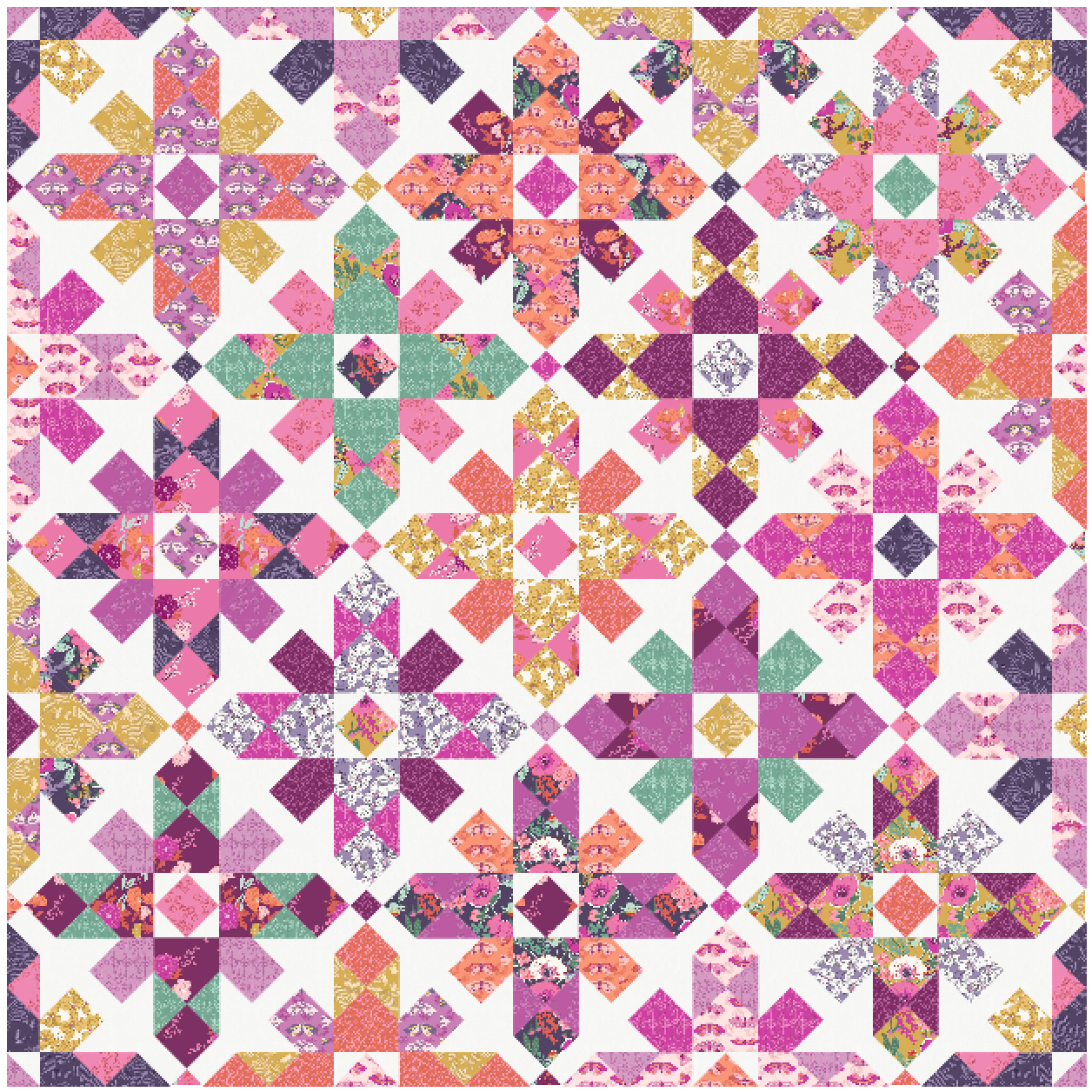 Throw size Easthampton quilt in Wandering by Stephanie Organes for Andover Fabrics