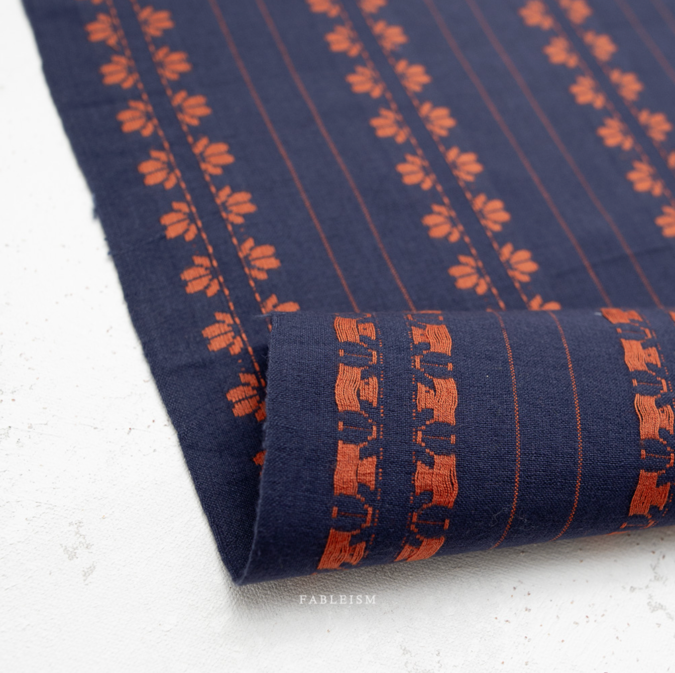 ** PREORDER ** Deco Stripe in Navy/Spice - Fine and Dandy Collection by Fableism Supply Co