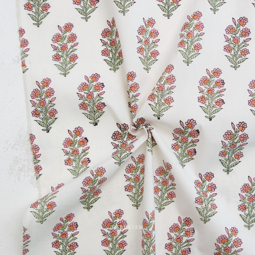 ** PREORDER ** Wild Floral in BLUSHING - Indian Block Prints: Cottage | Fableism