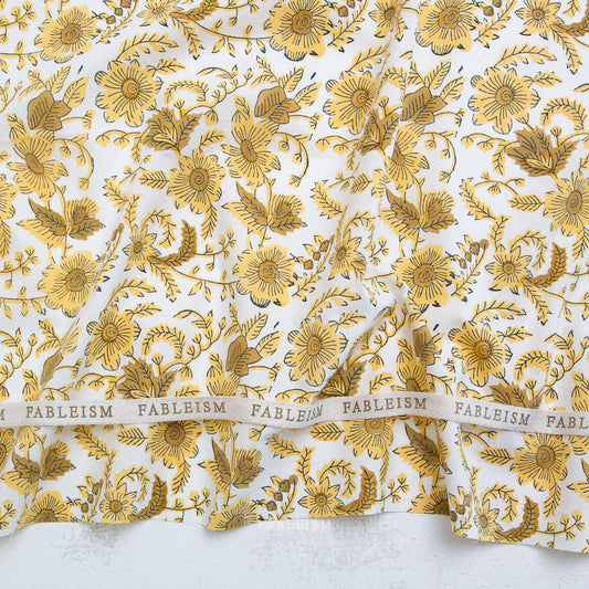 ** PREORDER ** Country Floral in YELLOW - Indian Block Prints: Cottage | Fableism