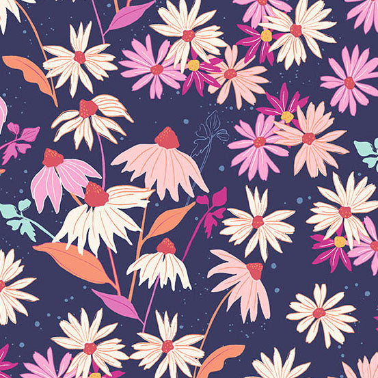 Echinacea in NAVY | Petals and Stitches