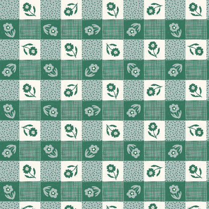 Gingham BLUE/GREEN - Happy Homestead | Cloud9 Fabrics