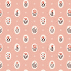 Close-up of Vera in Dusty Rose organic cotton fabric by Cloud9 Fabrics, showcasing a vintage-inspired floral print with delicate wildflowers in muted rose, terracotta, and sage green tones on a soft neutral background