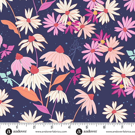 Echinacea in NAVY | Petals and Stitches
