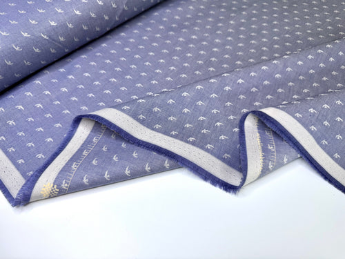 Birds in Blue Jay - Picnic Wovens by Suzy Quilts | Art Gallery Fabrics