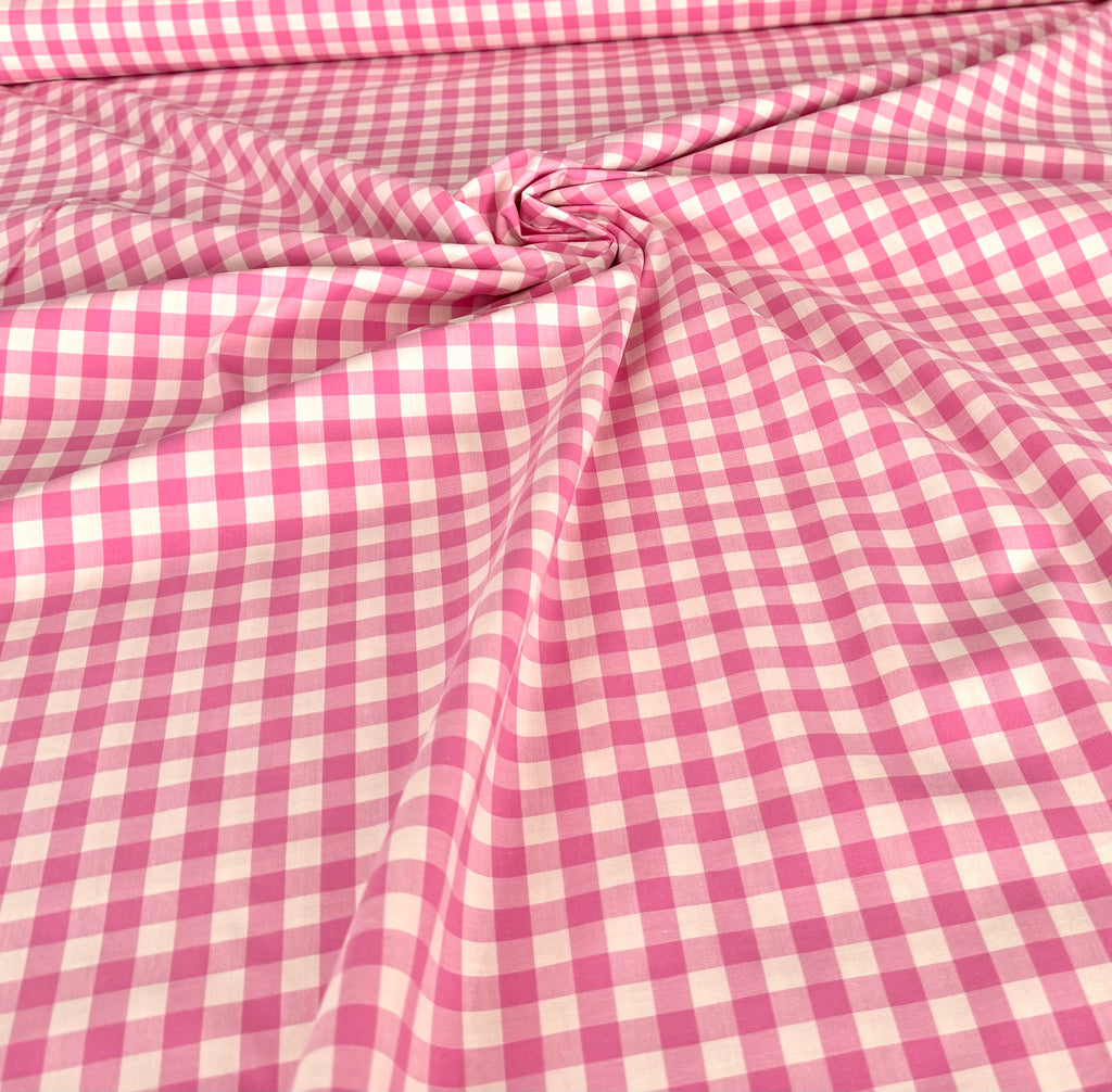 Gingham in Bubblegum - Picnic Wovens by Suzy Quilts | Art Gallery Fabrics
