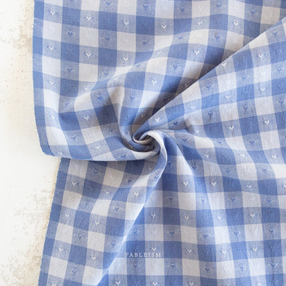 Dobby Hearts Gingham in ALICE BLUE - Queen of Hearts | Fableism
