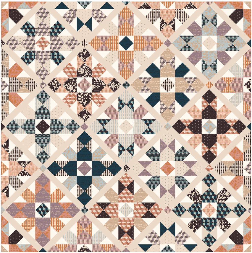 Easthampton throw size quilt in Art Gallery Fabrics Duval collection by Suzy Quilts