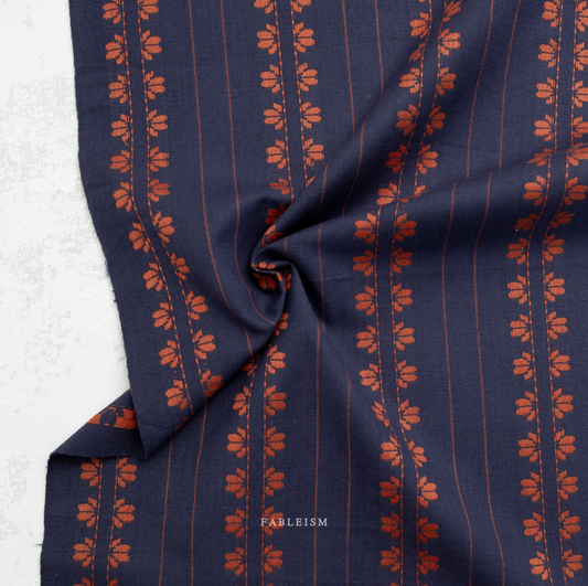 ** PREORDER **  Deco Stripe in Navy/Spice - Fine and Dandy Collection by Fableism Supply Co