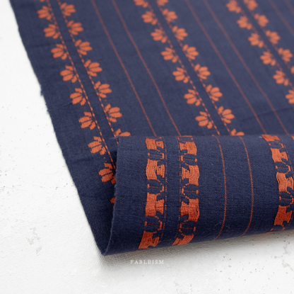 ** PREORDER **  Deco Stripe in Navy/Spice - Fine and Dandy Collection by Fableism Supply Co