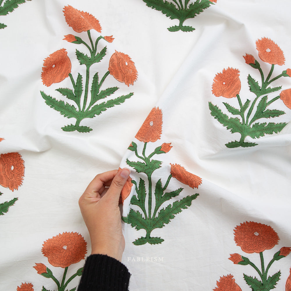 ** PREORDER **  Boho Floral in SIENNA - Indian Block Prints: Cottage | Fableism
