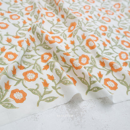 ** PREORDER **  Trumpet Vines in SAGE - Indian Block Prints: Cottage | Fableism