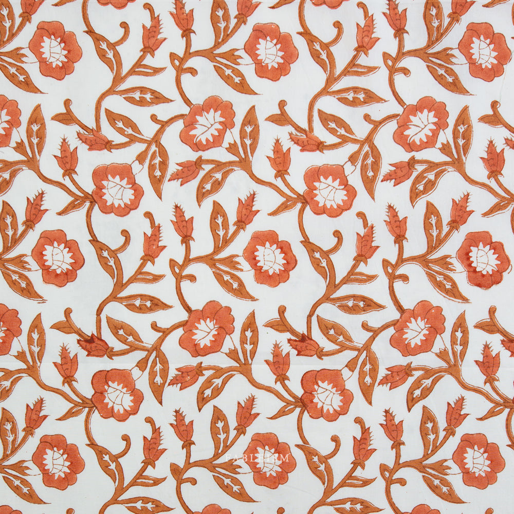 ** PREORDER **  Trumpet Vines in SIENNA - Indian Block Prints: Cottage | Fableism