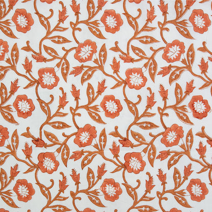 ** PREORDER **  Trumpet Vines in SIENNA - Indian Block Prints: Cottage | Fableism