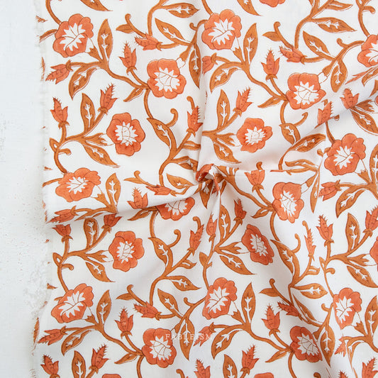 ** PREORDER **  Trumpet Vines in SIENNA - Indian Block Prints: Cottage | Fableism