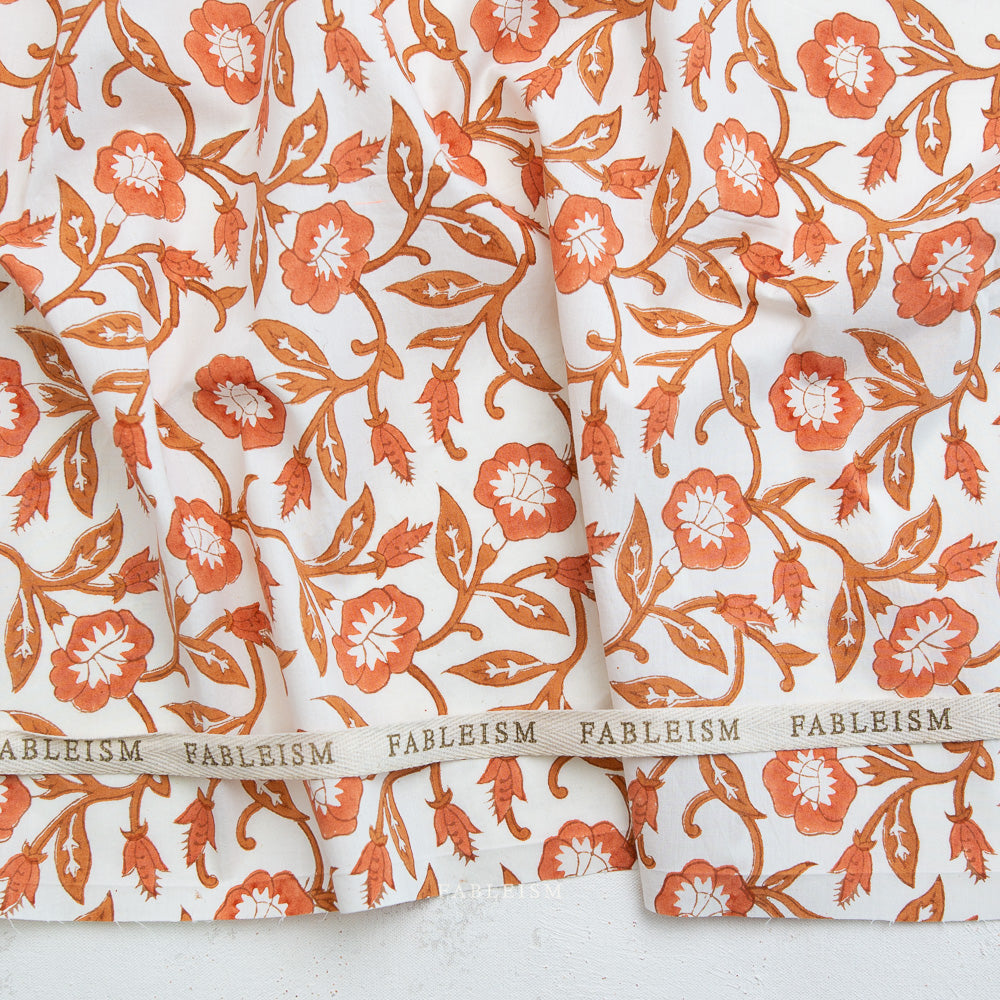 ** PREORDER **  Trumpet Vines in SIENNA - Indian Block Prints: Cottage | Fableism