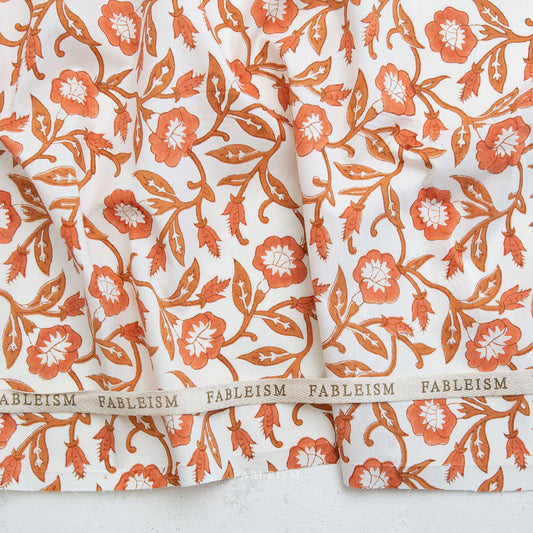 ** PREORDER **  Trumpet Vines in SIENNA - Indian Block Prints: Cottage | Fableism