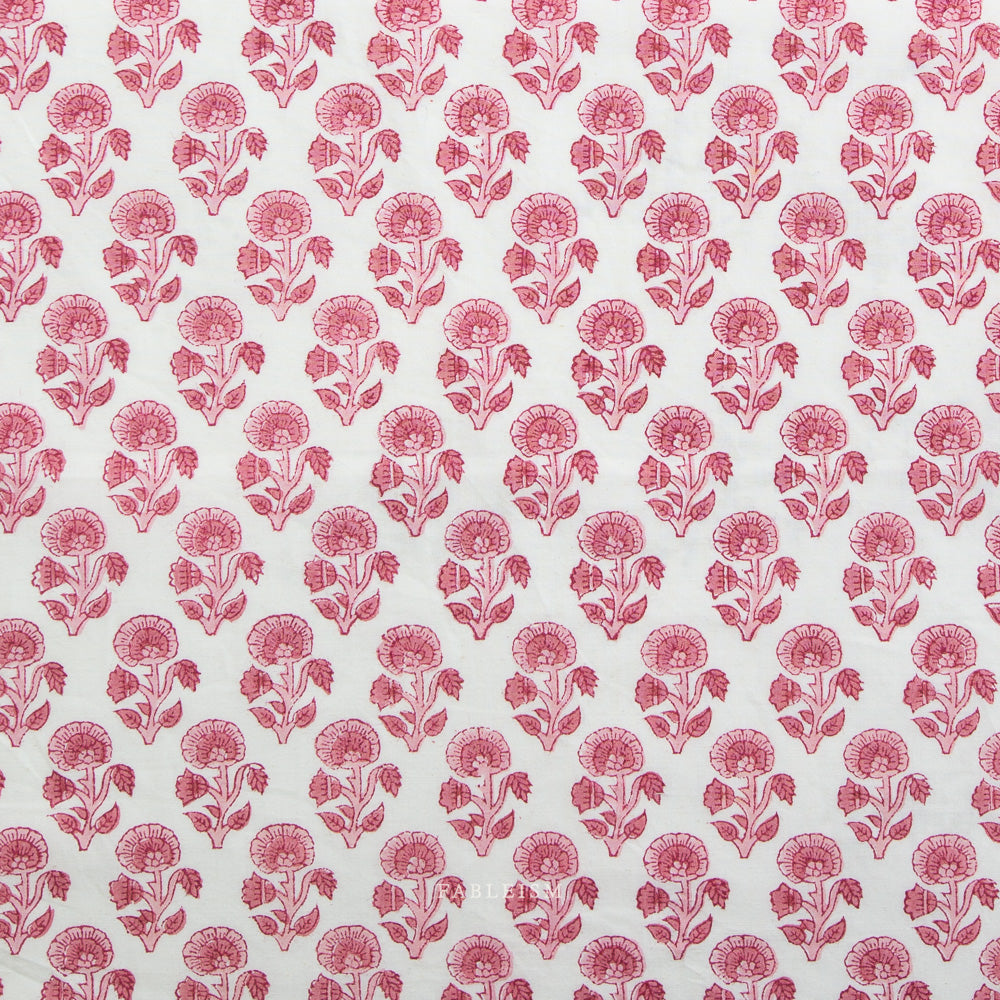 ** PREORDER **  Stamp Floral in PINK - Indian Block Prints: Cottage | Fableism