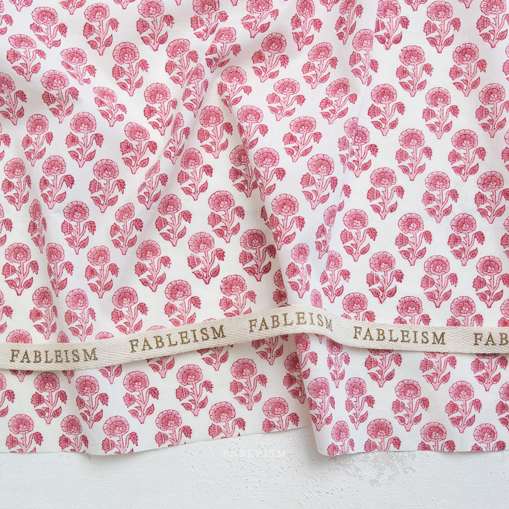 Stamp Floral in PINK - Indian Block Prints: Cottage | Fableism