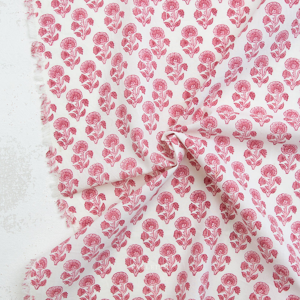 Stamp Floral in PINK - Indian Block Prints: Cottage | Fableism