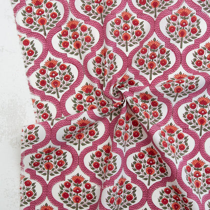 ** PREORDER **  Lattice Floral in PINK - Indian Block Prints: Cottage | Fableism