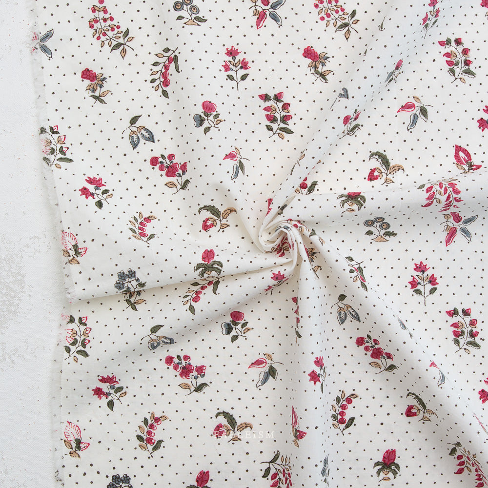 Dottie Floral in CREAM - Indian Block Prints: Cottage | Fableism
