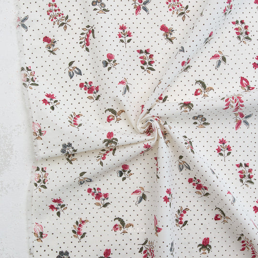 ** PREORDER **  Dottie Floral in CREAM - Indian Block Prints: Cottage | Fableism