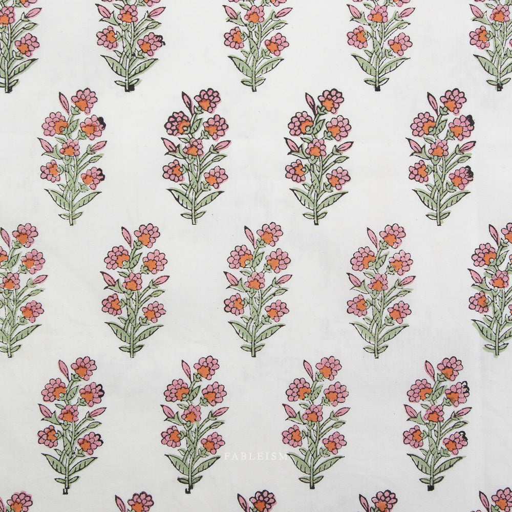 Wild Floral in BLUSHING - Indian Block Prints: Cottage | Fableism