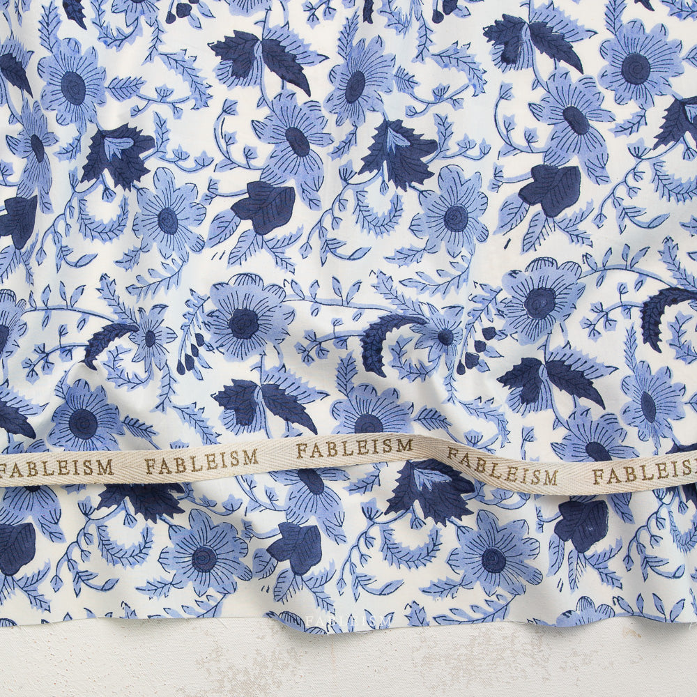 Country Floral in BLUE - Indian Block Prints: Cottage | Fableism