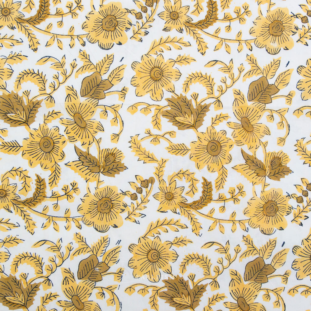 Country Floral in YELLOW - Indian Block Prints: Cottage | Fableism