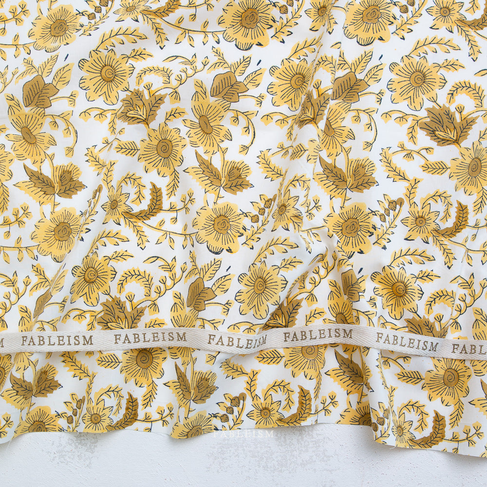 Country Floral in YELLOW - Indian Block Prints: Cottage | Fableism