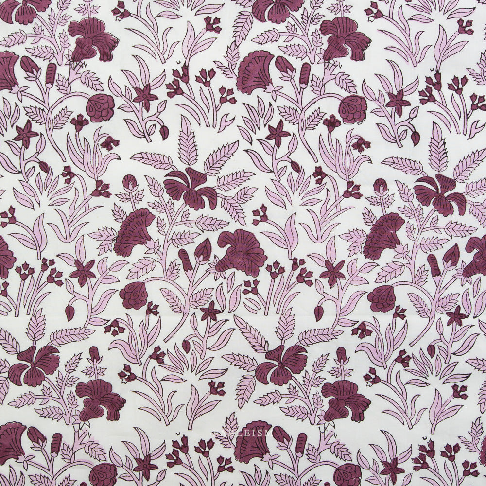 Cozy Floral in PURPLE - Indian Block Prints: Cottage | Fableism