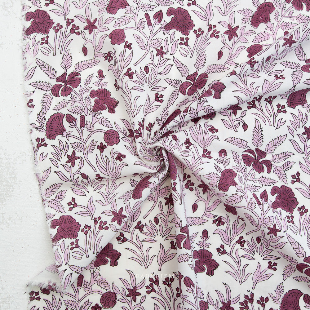 ** PREORDER **  Cozy Floral in PURPLE - Indian Block Prints: Cottage | Fableism