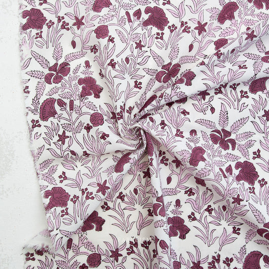** PREORDER **  Cozy Floral in PURPLE - Indian Block Prints: Cottage | Fableism