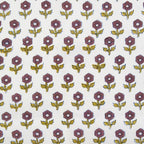Flowerling in EGGPLANT - Indian Block Prints: Cottage | Fableism