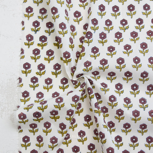 ** PREORDER **  Flowerling in EGGPLANT - Indian Block Prints: Cottage | Fableism