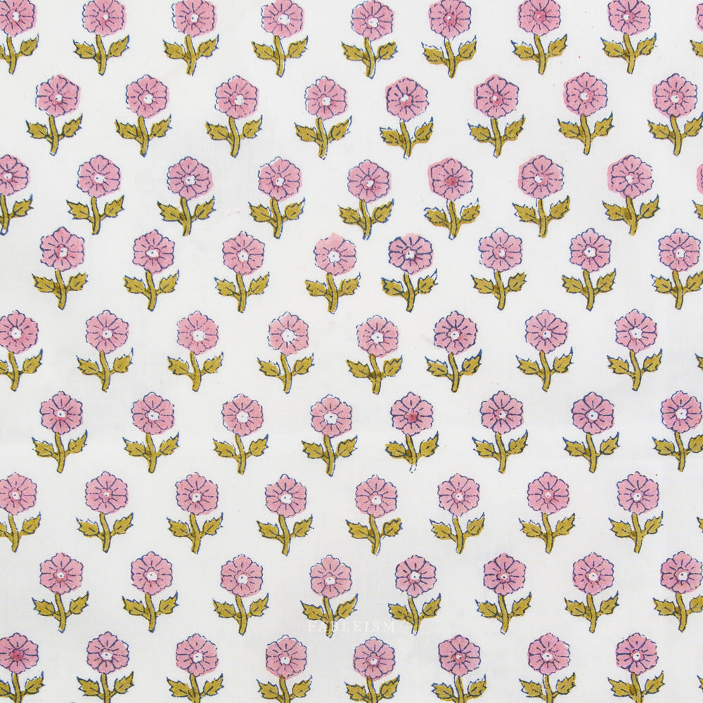 Flowerling in PINK - Indian Block Prints: Cottage | Fableism