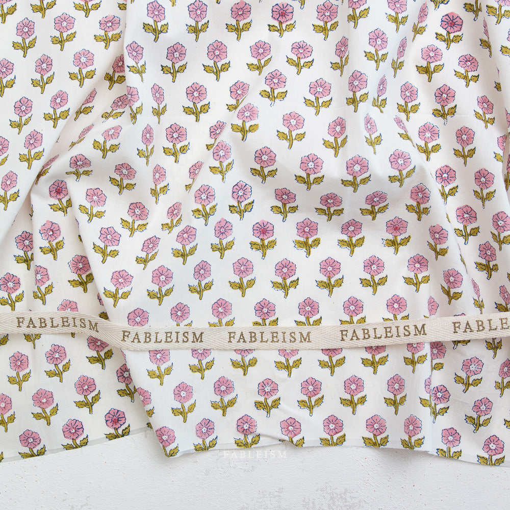 Flowerling in PINK - Indian Block Prints: Cottage | Fableism