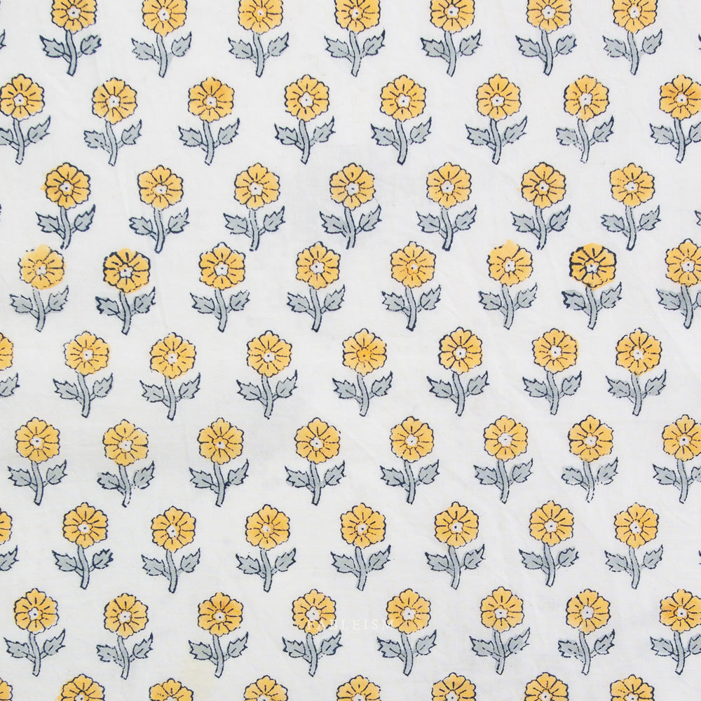Flowerling in YELLOW - Indian Block Prints: Cottage | Fableism