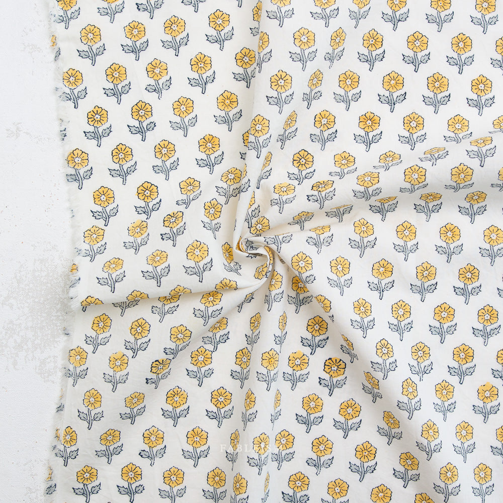 Flowerling in YELLOW - Indian Block Prints: Cottage | Fableism