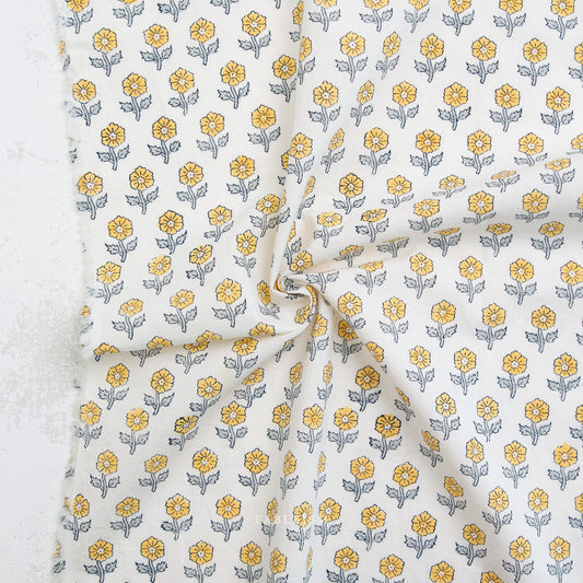 ** PREORDER **  Flowerling in YELLOW - Indian Block Prints: Cottage | Fableism