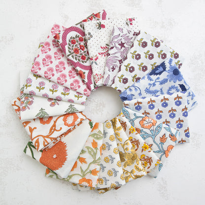 ** PREORDER **  Flowerling in EGGPLANT - Indian Block Prints: Cottage | Fableism