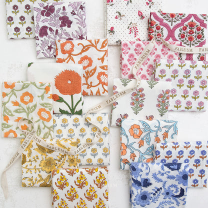** PREORDER **  Flowerling in EGGPLANT - Indian Block Prints: Cottage | Fableism